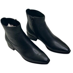 COLE HAAN Naia Black Leather Ankle Boots Womens Size 7B Side Zip New $200 D